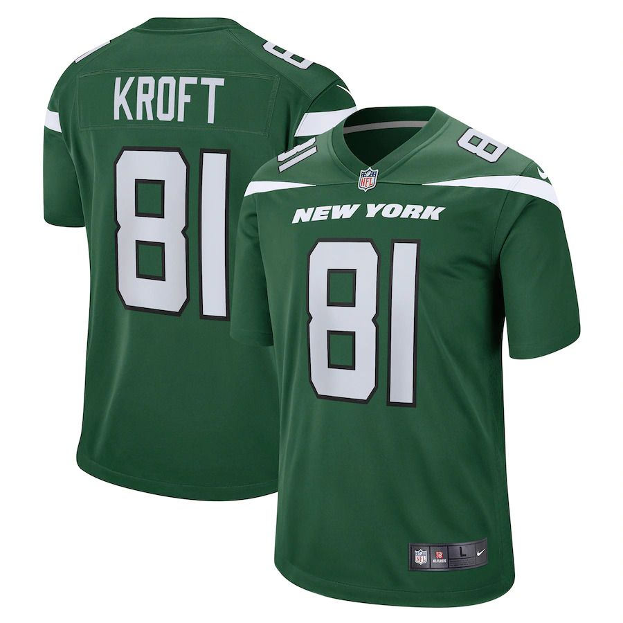 Men New York Jets #81 Tyler Kroft Nike Gotham Green Game NFL Jersey